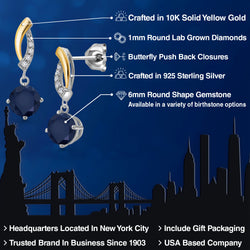 Earrings in 925 Sterling Silver and 10K Yellow Gold