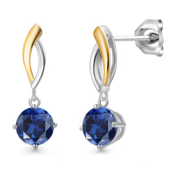 Earrings in 925 Sterling Silver and 10K Yellow Gold