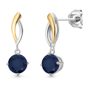 Earrings in 925 Sterling Silver and 10K Yellow Gold