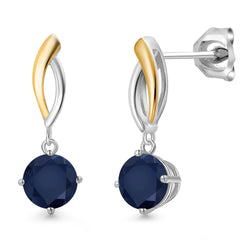 Earrings in 925 Sterling Silver and 10K Yellow Gold