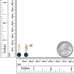Earrings in 925 Sterling Silver and 10K Yellow Gold