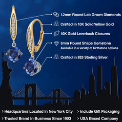 Earrings in 925 Sterling Silver and 10K Yellow Gold