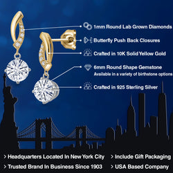 Earrings in 925 Sterling Silver and 10K Yellow Gold