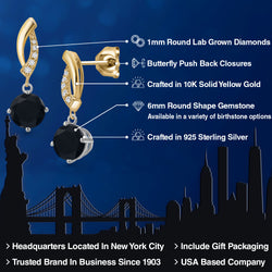 Earrings in 925 Sterling Silver and 10K Yellow Gold