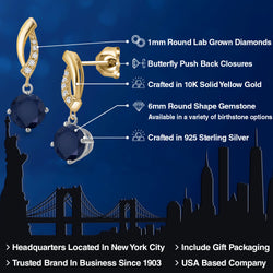 Earrings in 925 Sterling Silver and 10K Yellow Gold