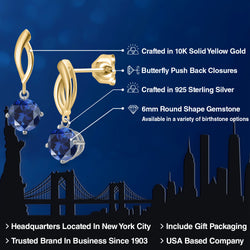 Earrings in 925 Sterling Silver and 10K Yellow Gold