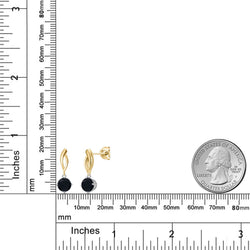 Earrings in 925 Sterling Silver and 10K Yellow Gold
