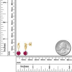 Earrings in 925 Sterling Silver and 10K Yellow Gold