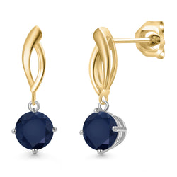 Earrings in 925 Sterling Silver and 10K Yellow Gold