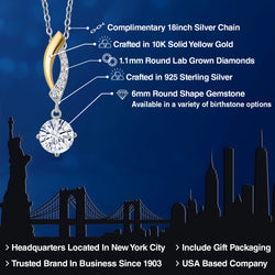 Pendant in 925 Sterling Silver and 10K Yellow Gold