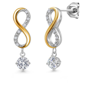 Earrings in 925 Sterling Silver and 10K Yellow Gold
