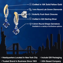 Earrings in 925 Sterling Silver and 10K Yellow Gold