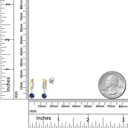 Earrings in 925 Sterling Silver and 10K Yellow Gold
