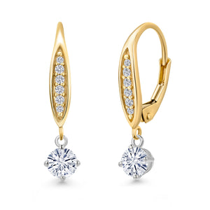 Earrings in 925 Sterling Silver and 10K Yellow Gold