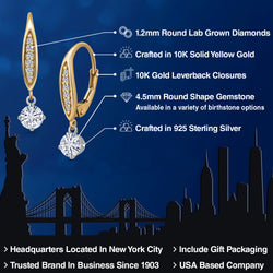 Earrings in 925 Sterling Silver and 10K Yellow Gold