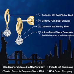 Earrings in 925 Sterling Silver and 10K Yellow Gold