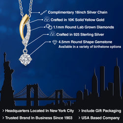 Pendant in 925 Sterling Silver and 10K Yellow Gold