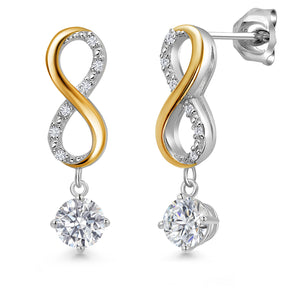 Earrings in 925 Sterling Silver and 10K Yellow Gold