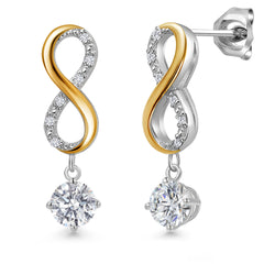 Earrings in 925 Sterling Silver and 10K Yellow Gold