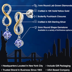 Earrings in 925 Sterling Silver and 10K Yellow Gold