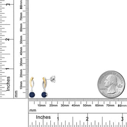 Earrings in 925 Sterling Silver and 10K Yellow Gold