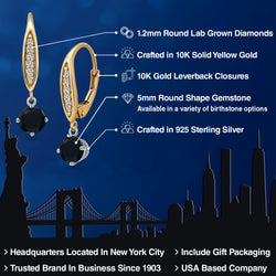 Earrings in 925 Sterling Silver and 10K Yellow Gold