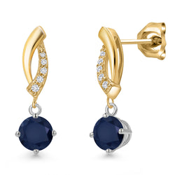 Earrings in 925 Sterling Silver and 10K Yellow Gold