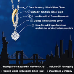 Pendant in 925 Sterling Silver and 10K Yellow Gold