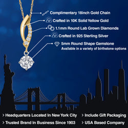 Pendant in 925 Sterling Silver and 10K Yellow Gold