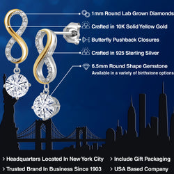 Earrings in 925 Sterling Silver and 10K Yellow Gold