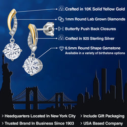 Earrings in 925 Sterling Silver and 10K Yellow Gold