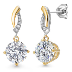 Earrings in 925 Sterling Silver and 10K Yellow Gold