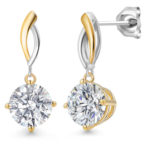 Earrings in 925 Sterling Silver and 10K Yellow Gold