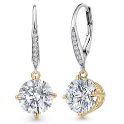 Earrings in 925 Sterling Silver and 10K Yellow Gold