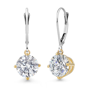 Earrings in 925 Sterling Silver and 10K Yellow Gold