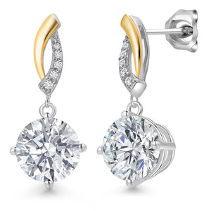 Earrings in 925 Sterling Silver and 10K White Gold