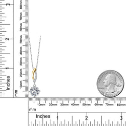 Pendant in 925 Sterling Silver and 10K White Gold