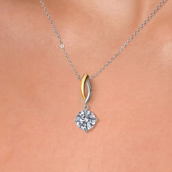 Pendant in 925 Sterling Silver and 10K White Gold
