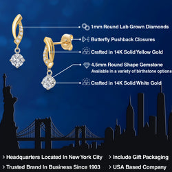 Earrings in 14K Two Tone Gold