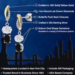 Earrings in 925 Sterling Silver and 10K Yellow Gold