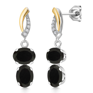 Earrings in 925 Sterling Silver and 10K Yellow Gold