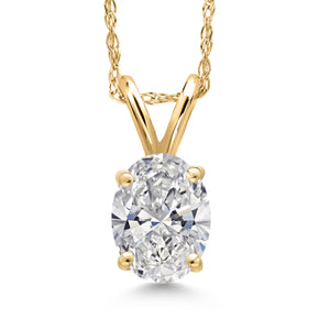 White Lab Grown Diamond - April_Pendant in 10K Yellow Gold