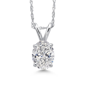 White Lab Grown Diamond - April_Pendant in 10K White Gold