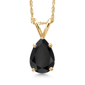 Onyx - December_Pendant in 10K Yellow Gold