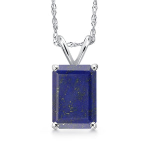 Blue Lapis_Pendant in 14K White Gold