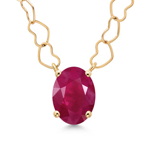 Ruby - July_Necklace in 14K Yellow Gold