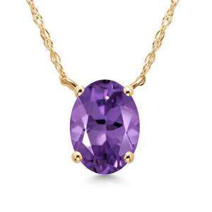 Amethyst - February_Necklace in 14K Yellow Gold