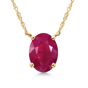 Ruby - July_Necklace in 14K Yellow Gold