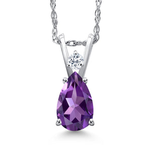 Amethyst and Topaz_Pendant in 14K White Gold