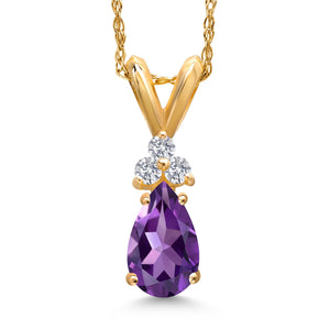 Amethyst - February_Pendant in 14K Yellow Gold